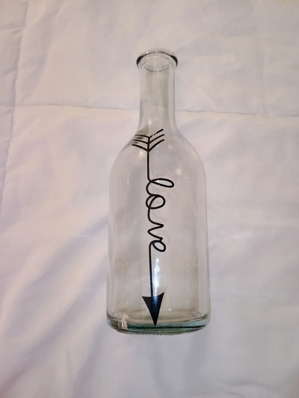 PRICE FIRM Glass 'Love' Bottle Bud Vase